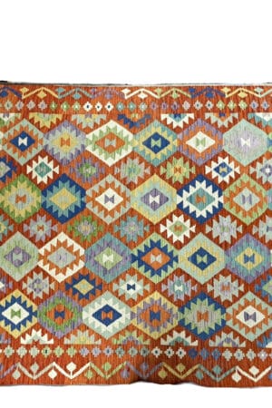 Kelim-tapijt | Oosters vloerkleed, kleurrijk, geometrisch.
