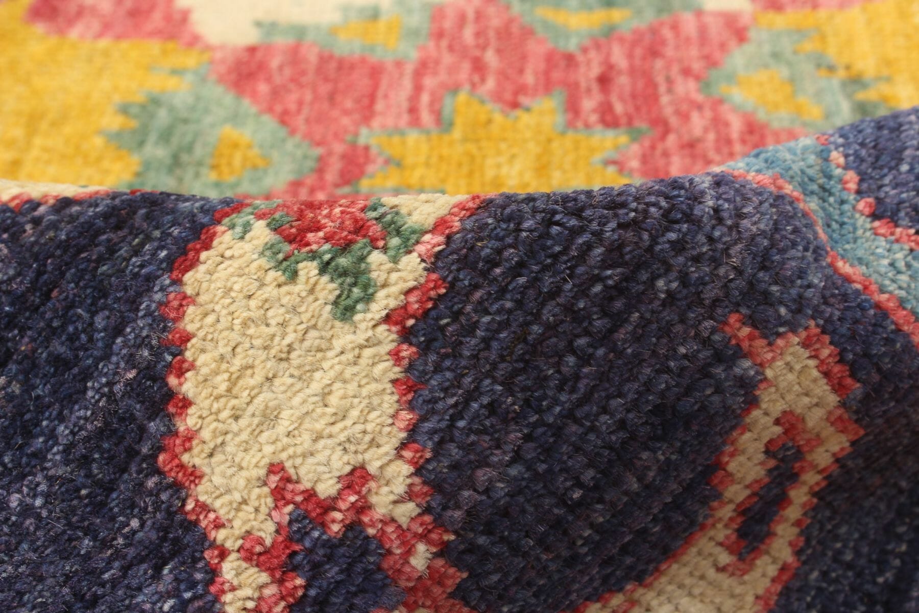 A close-up of a colorful rug.