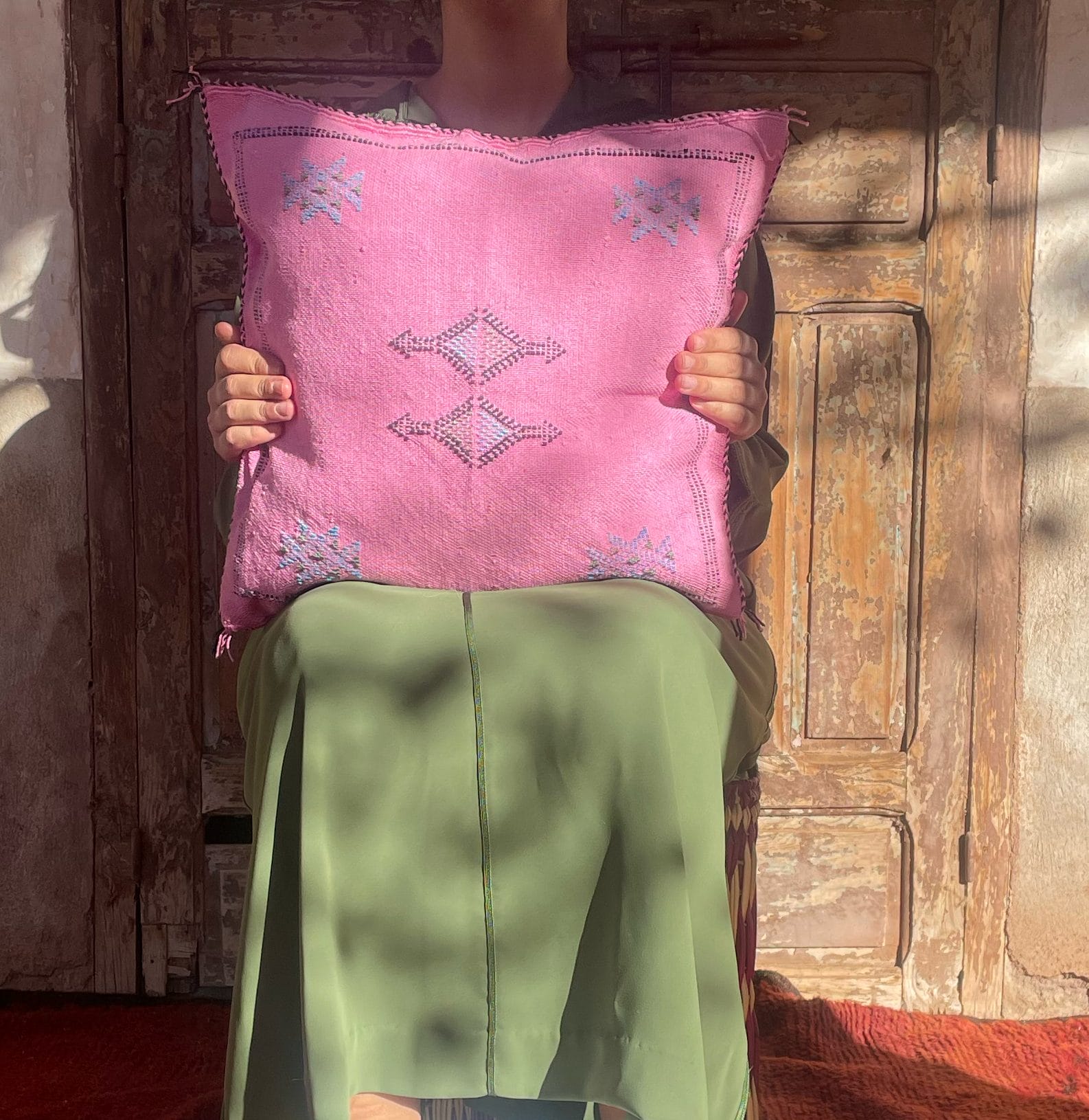 Marokkaanse cactus sabra zijden kussen Fuscia Pink