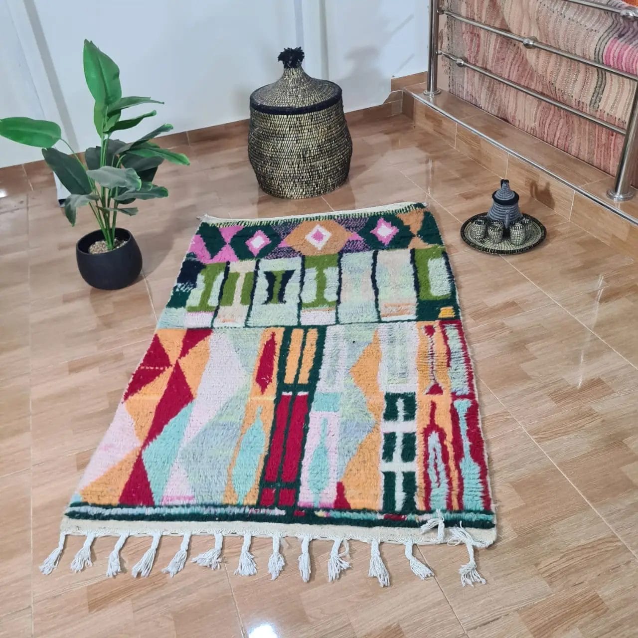 100% HANDGEMAAKTE MAROKKAANSE TAPIJTEN TAPIJT 150-100 cm nr 52