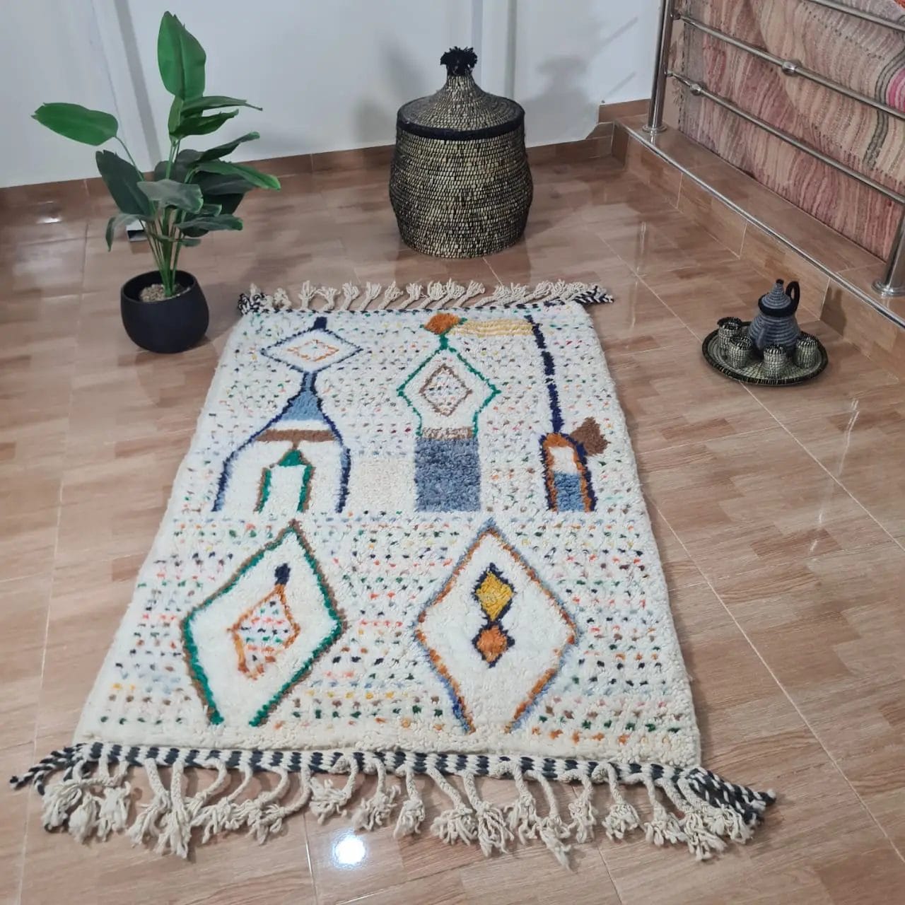 100% HANDGEMAAKTE MAROKKAANSE TAPIJTEN TAPIJT 150-100 cm nr 28